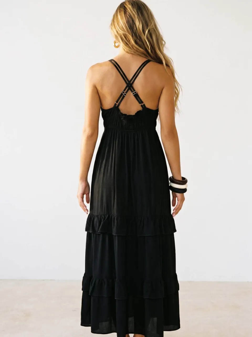 Trendyol TRENDYOLMİLLA Dames Zwart Effen Maxi Mouwloos Strandkleding Skater Strandjurken, foto 2