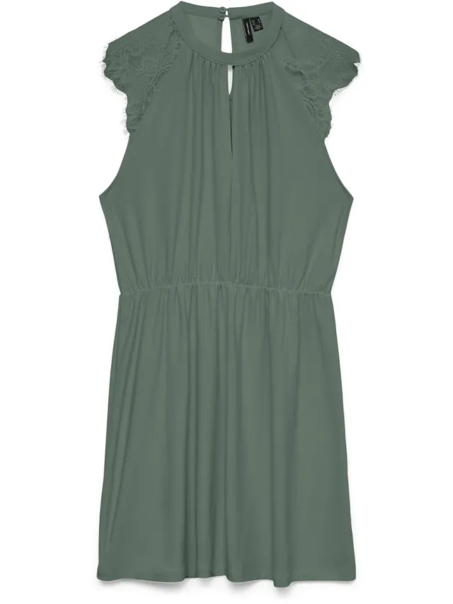 Vero Moda VMMILLA SL SHORT LACE DRESS NOOS - Dames - Mini jurken Laurel Wreath