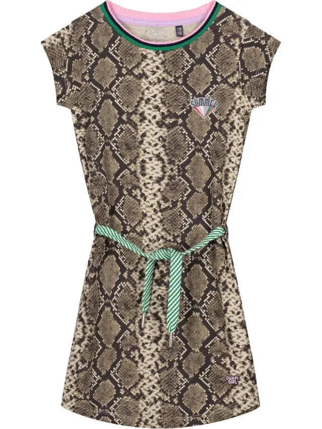 Quapi jurk Aafje snake bruin