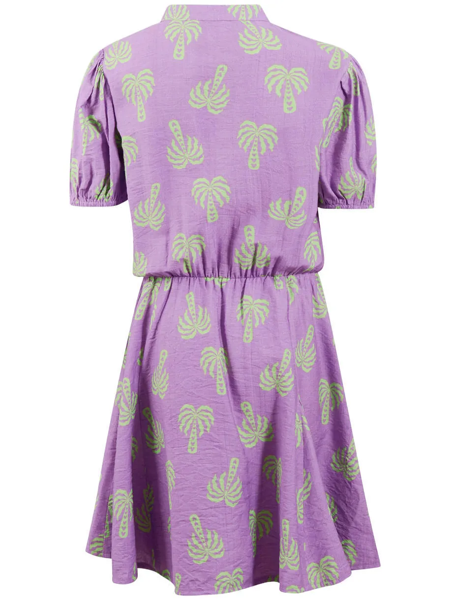 Shoeby Palm Wave A-lijn jurk paars, foto 4