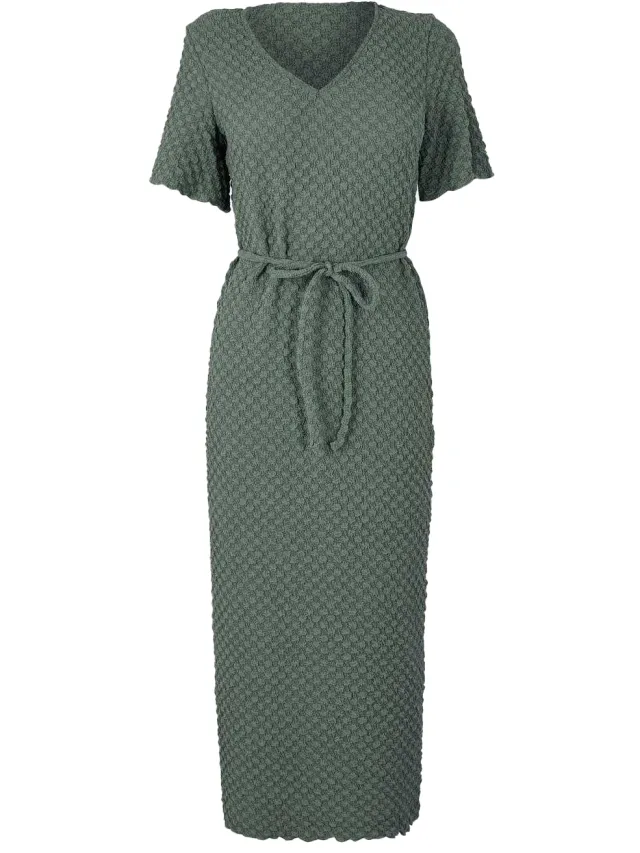 Vero Moda Dames Bubble V-hals Midi Jurk (Balsam Groen)