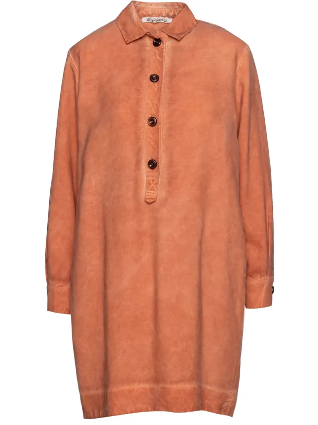 Conquista Tencel oranje overhemdjurk, foto 2
