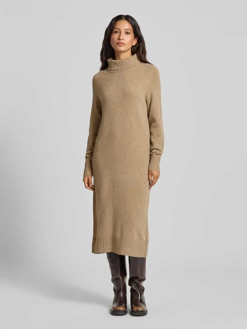 Fynch-Hatton Gebreide jurk met rolkraag Beige