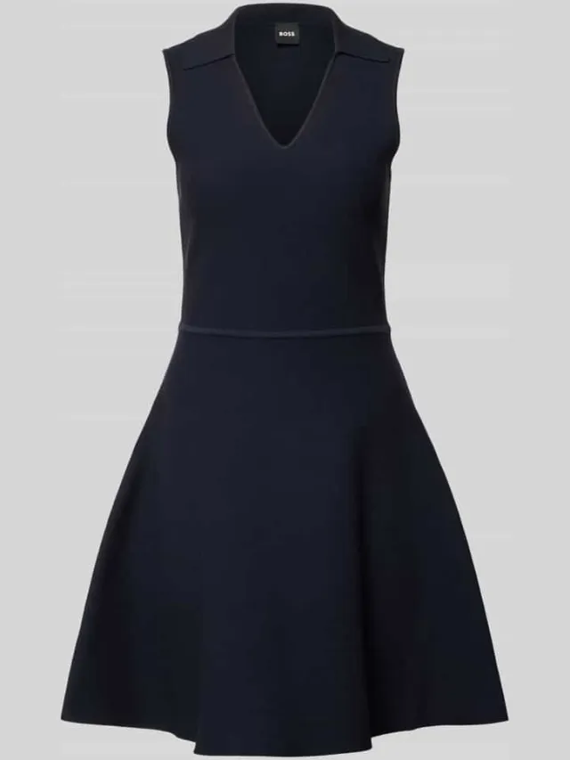 Boss Nauwsluitende vrijetijdsjurk van viscosemix model 'FAYALAN' marineblauw, foto 2
