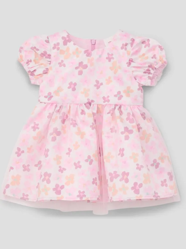 S.Oliver others - Jurk met ruches en all-over print roze