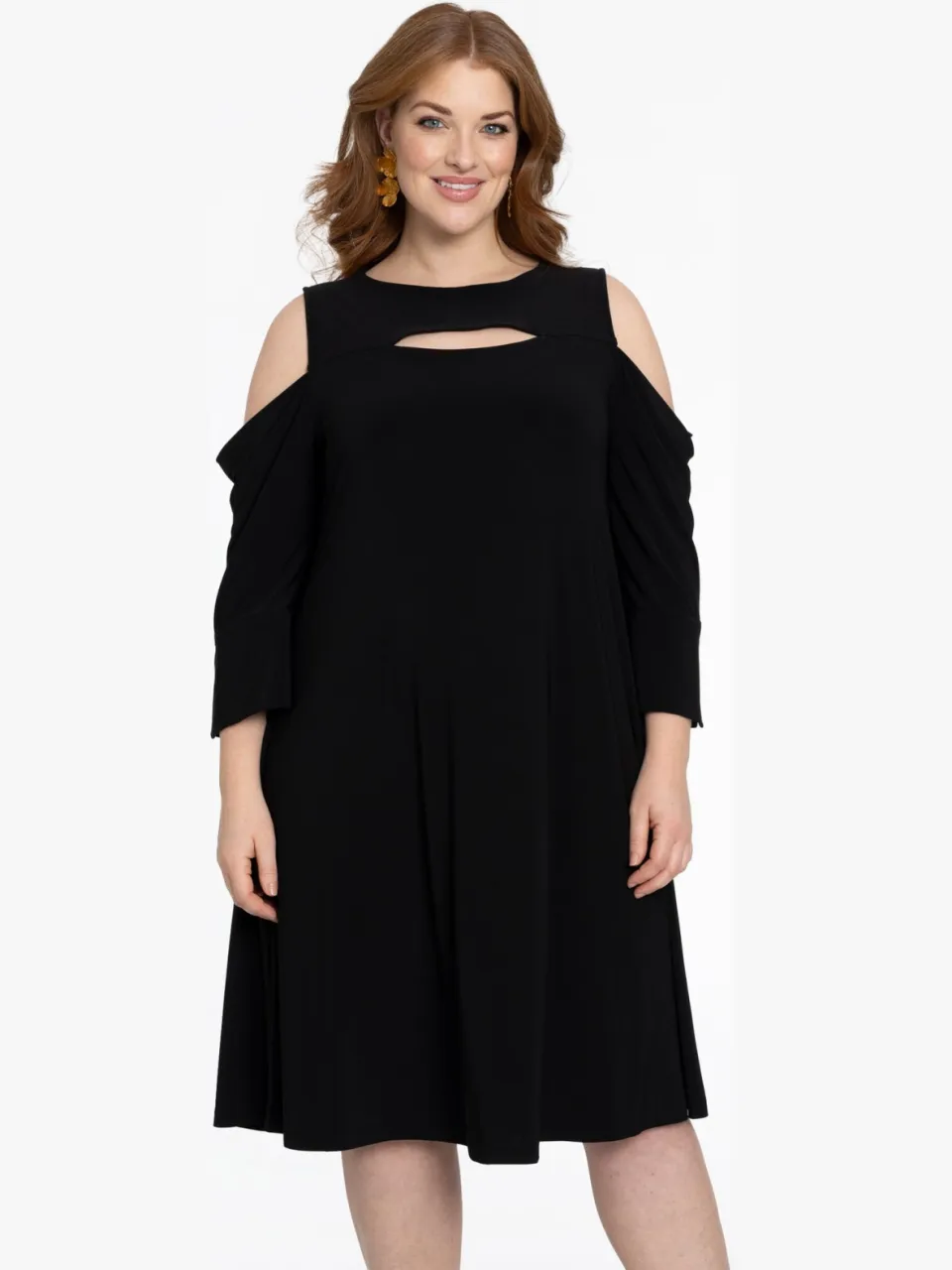 Yoek Jurk met cut-out | Zwart, foto 2