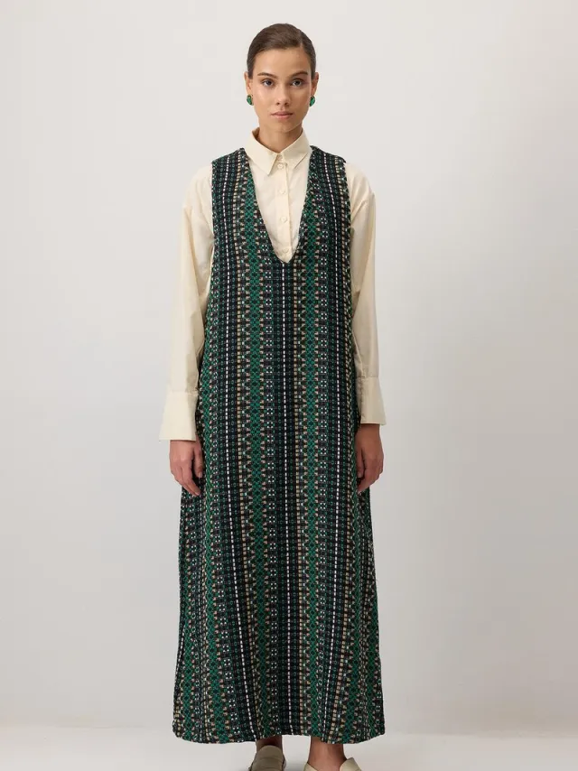 TOUCHÉ PRIVÉ V-hals tweed overgooier - Groen - Dames