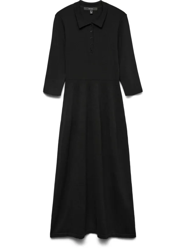 Vero Moda Gebreide jurk VMSILLA Lange jurk Black