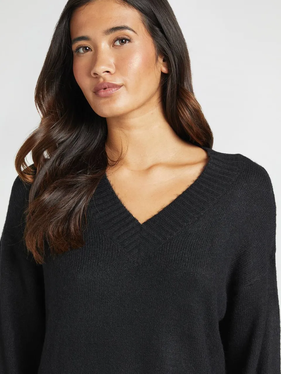 boohoo Dames Super Zachte V-hals Gebreide Mini Jurk zwart, foto 4