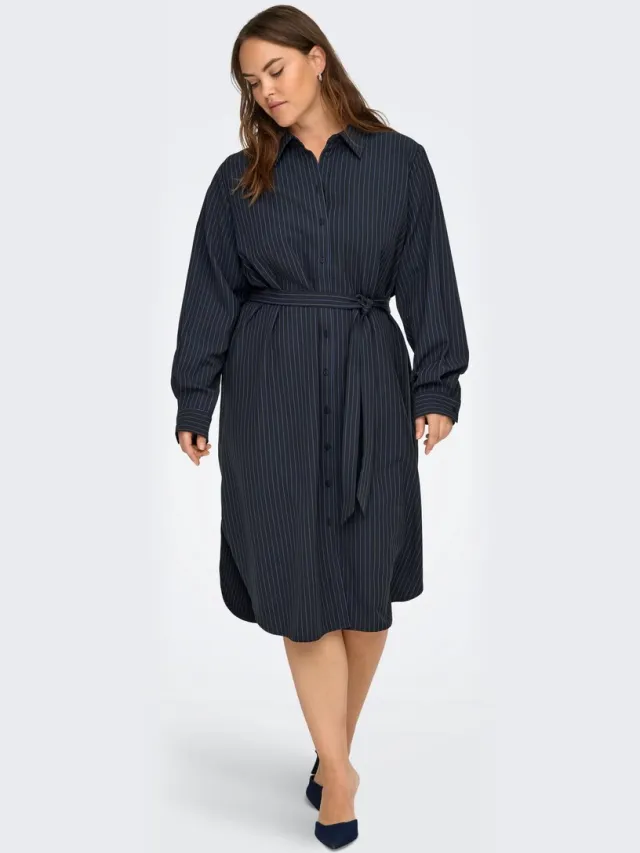 Only Carmakoma CARKIMMI LS SHIRT DRESS WVN - Meisjes - Mini jurken Naval Academy/Strepen