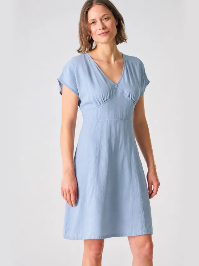 HempAge dames vegan Jurk Sophisticated Summer Rookblauw