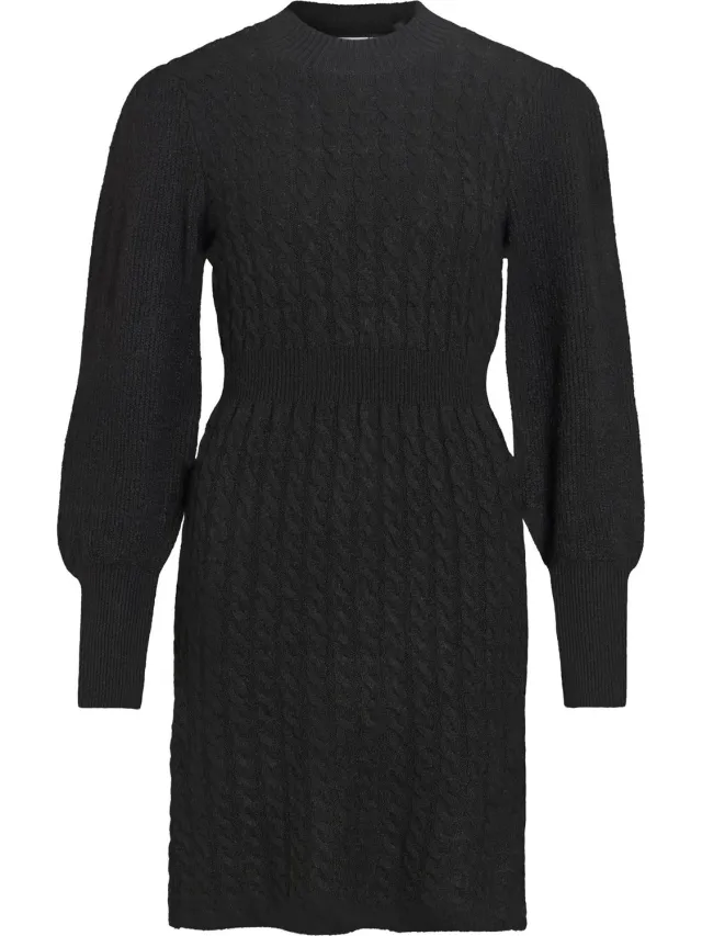 Vila Gebreide jurk VINAVA kort Black1
