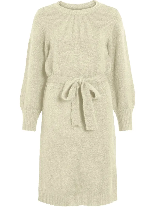 Vila maxi-jurk VILAMPE gebreid super light natural melan