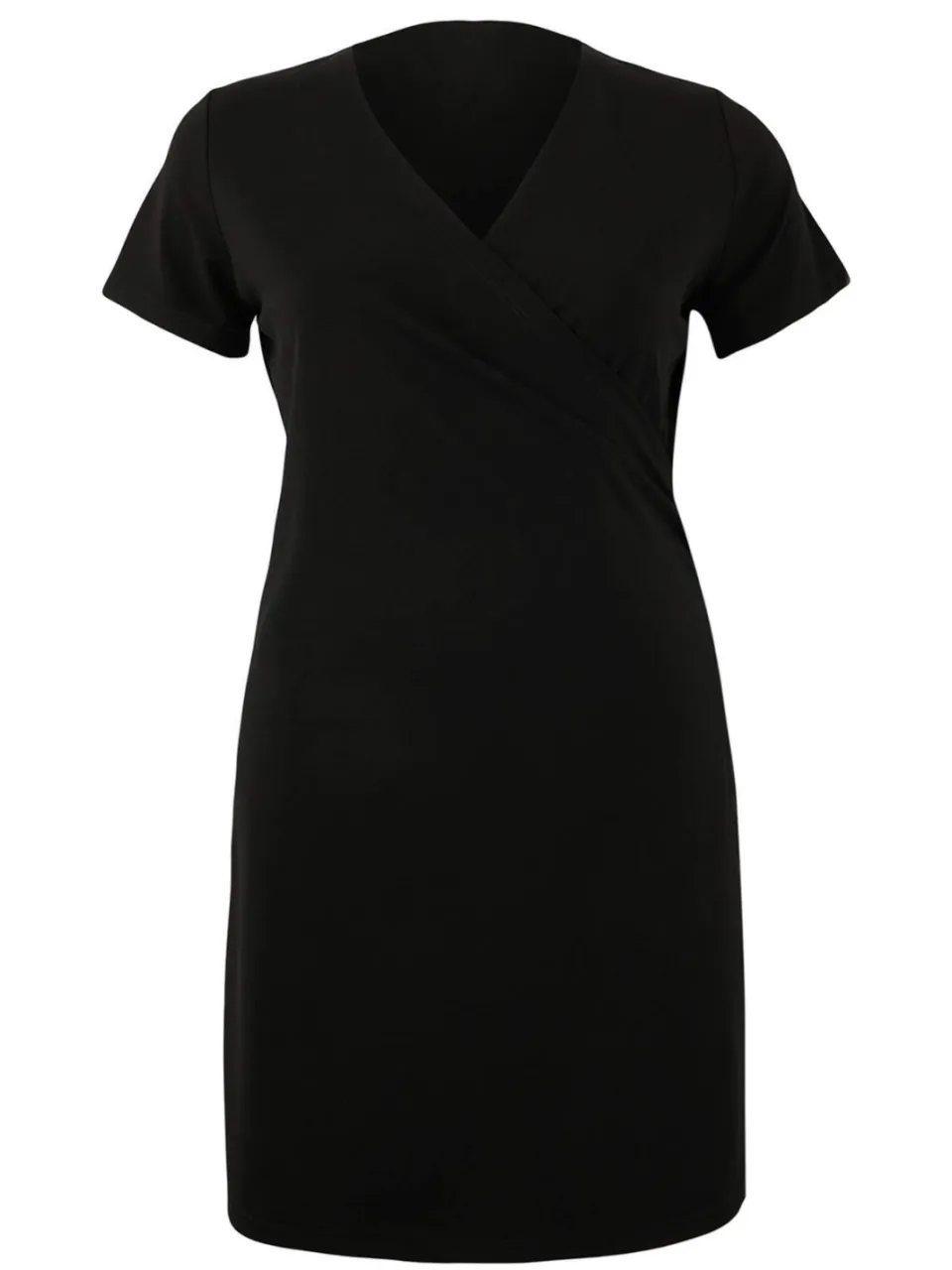 Trendyol Curve Dames Zwart Effen Kort / Mini Kort Casual A-lijn Grote maten Jurk, foto 2