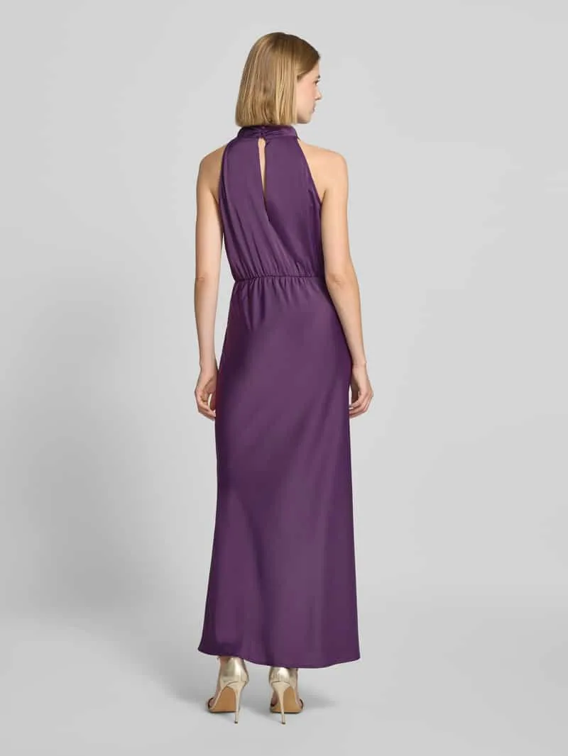 Yas cocktailjurk met druppelvormige hals model 'PELLA' aubergine, foto 3