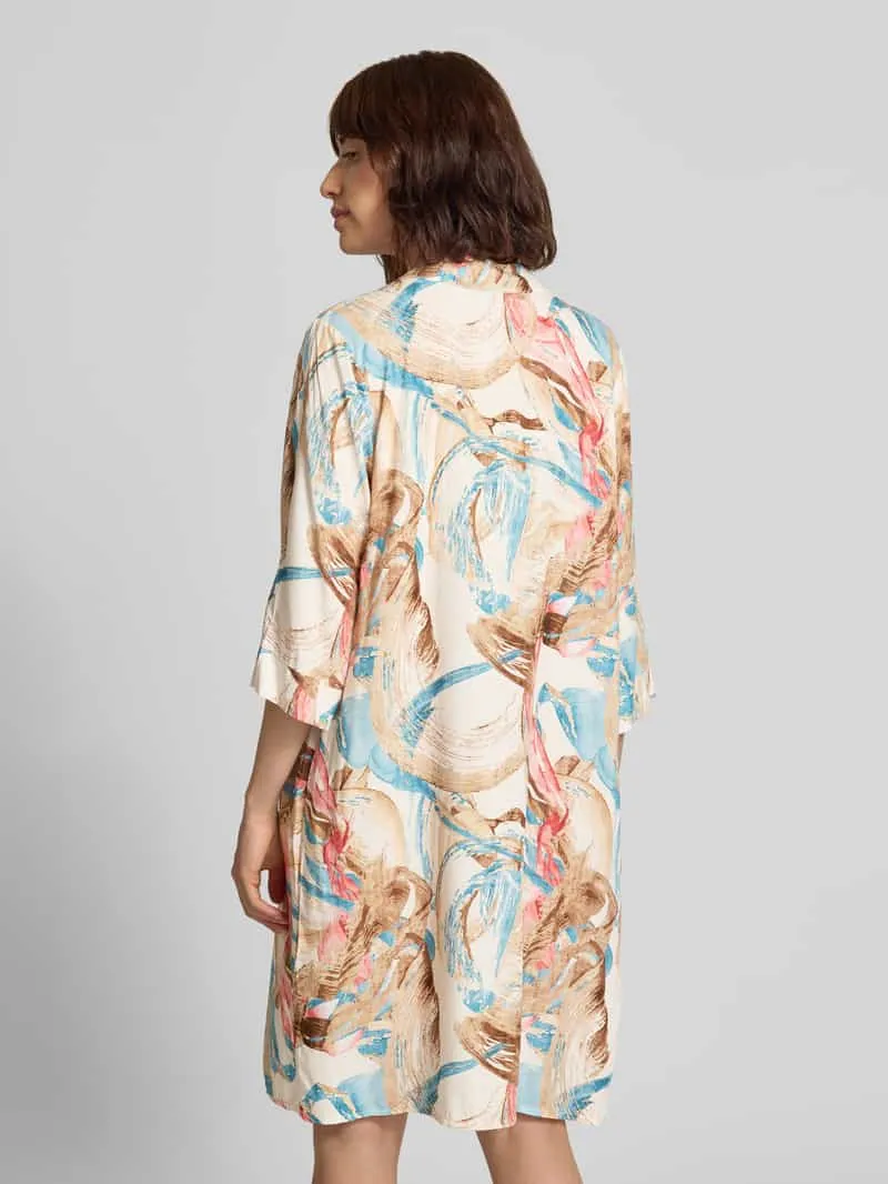 Zabaione Tunika-jurk van viscose met V-hals model 'Ge44rdaa' blauw, foto 3