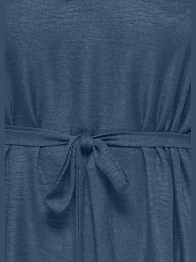 Only Carmakoma Plus Size mini blousejurk met ceintuur - blauw, foto 2