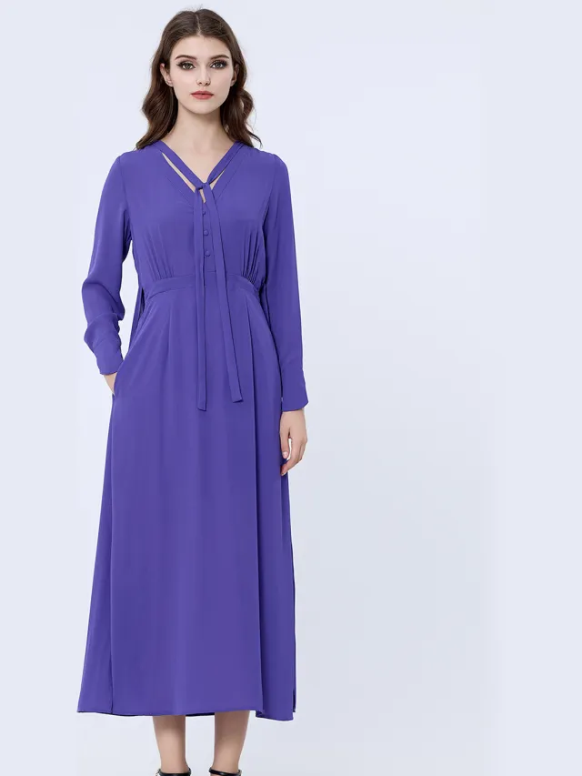 S&J Weekends V-Neckline Long Blouse-dress Paars