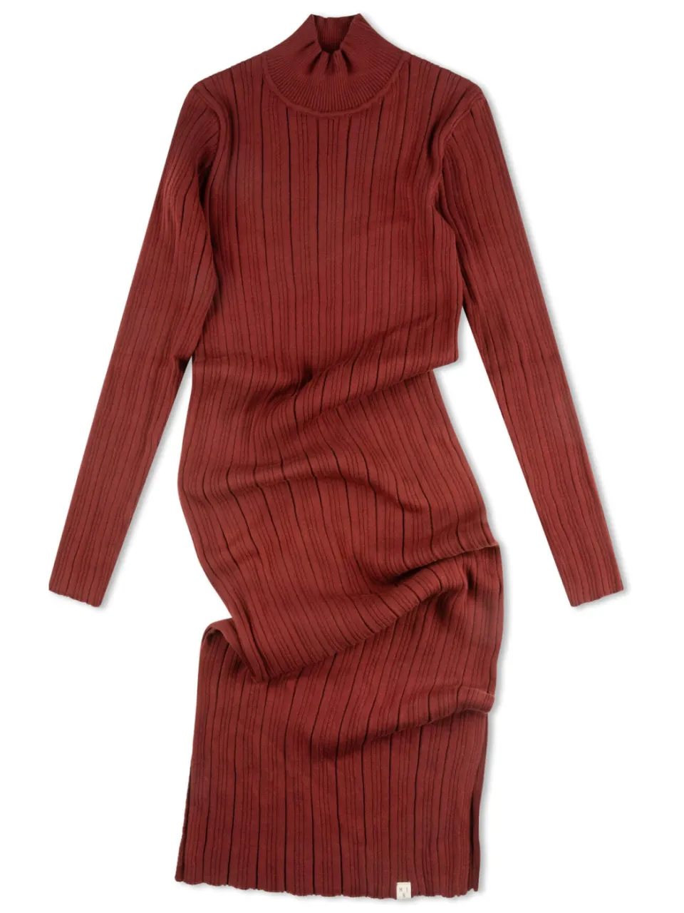 MATONA dames vegan Jurk Ribbed Bordeaux, foto 2