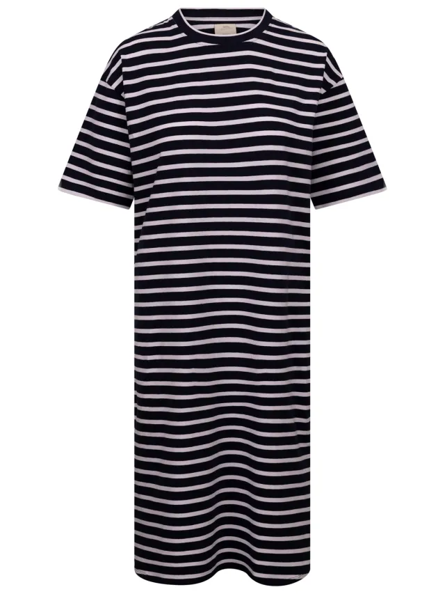 Trespass Dames Elayna T-shirt Jurk (Marine/Wit) Marineblauw