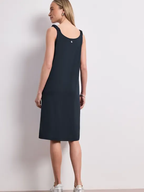 Street One Knielange jurk met gerimpelde bandjes blauw, foto 2