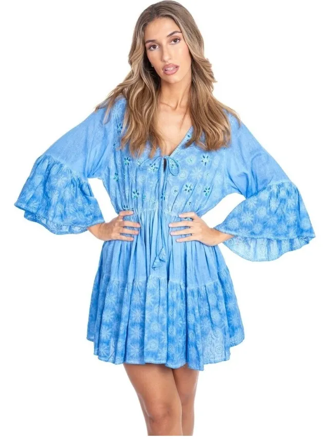 Isla Bonita By Sigris Korte Jurk Isla Bonita By Sigris Korte Jurk Blauw