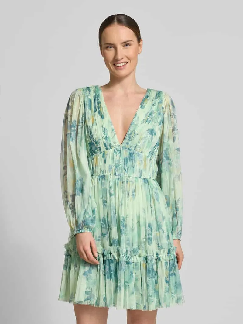 Lace & Beads Cocktailjurk van tule met V-halslijn Groen
