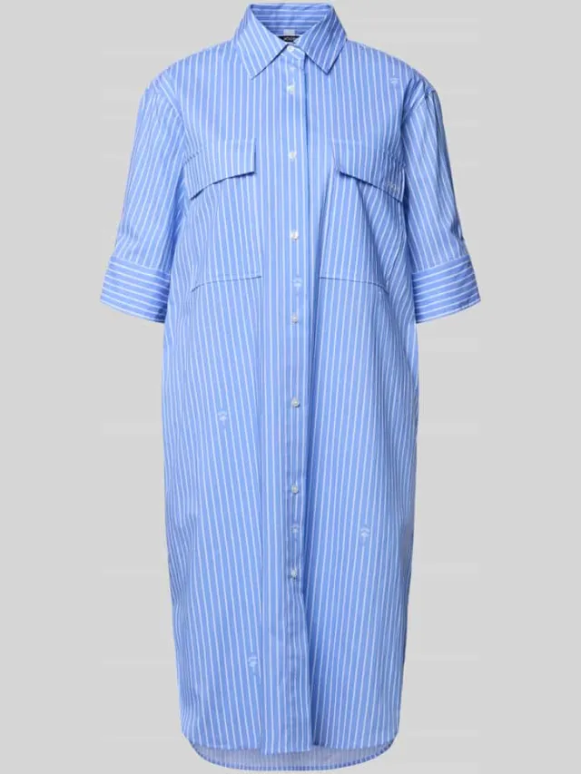 Joop! relaxed fit overhemdjurk met borstzakken model 'Daliya' blauw, foto 2