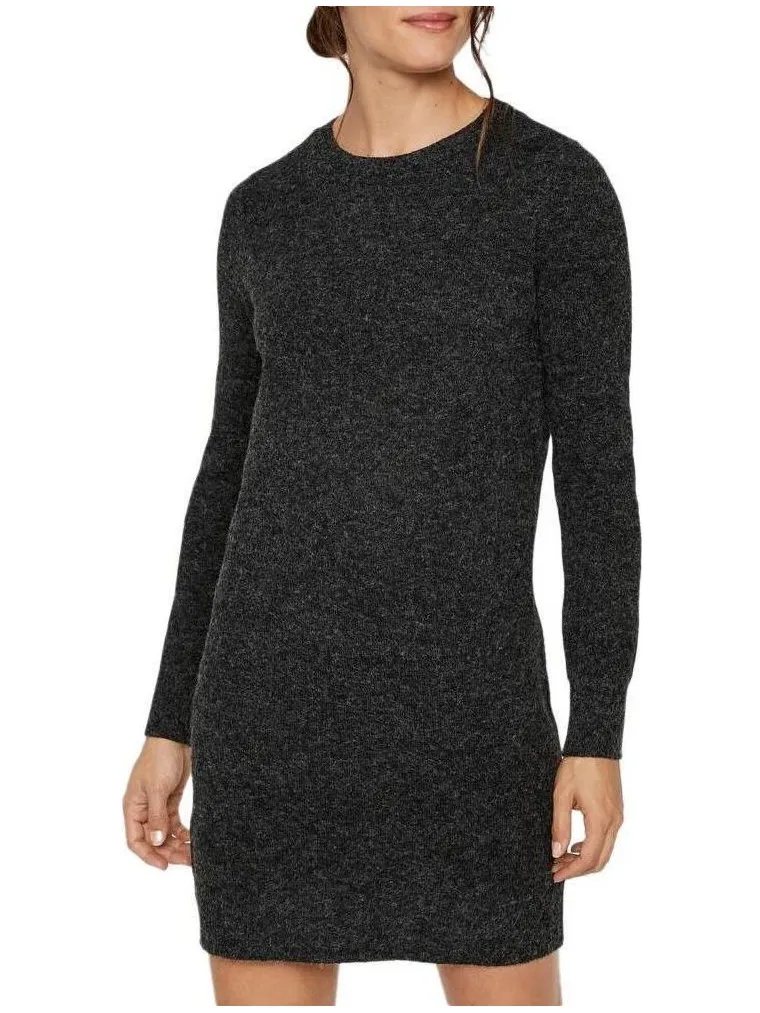 Vero Moda Doffy tricotjurk donkergrijs Zwart