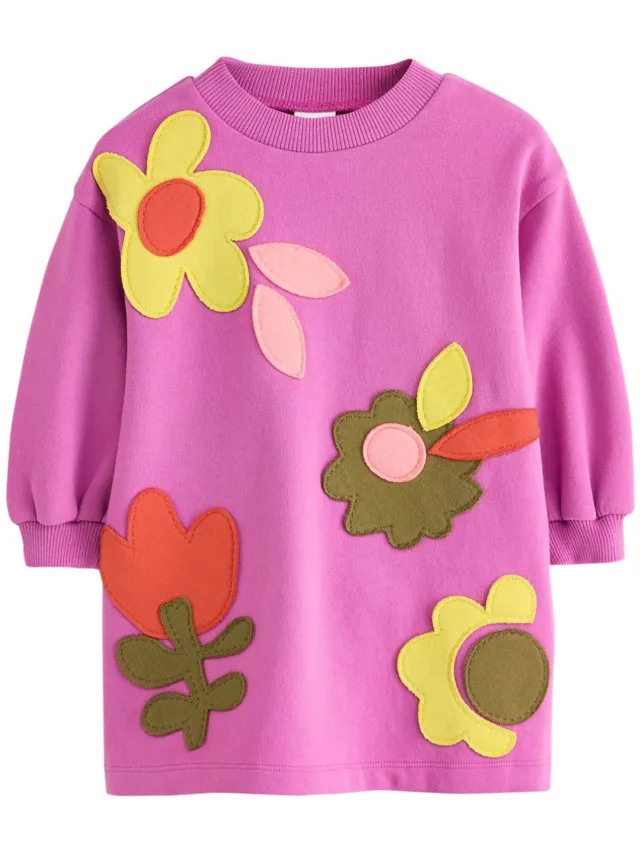 Next Meisjes - Sweaterjurk met lange mouwen - Paars Purple Flowers
