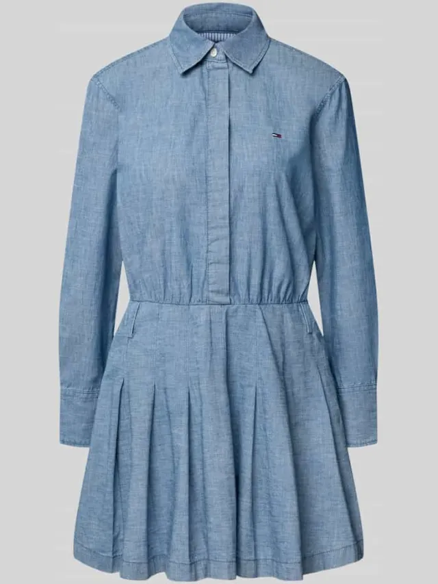 Tommy Jeans Getailleerde vrijetijdsjurk van puur katoen lichtblauw, foto 2