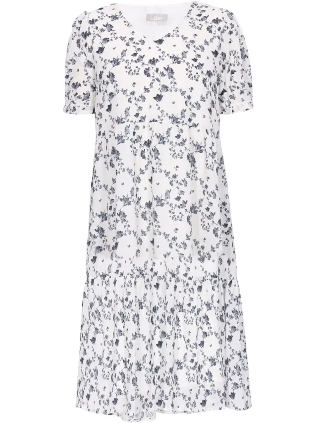 Usha Dress black offwhite