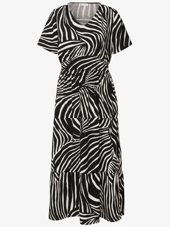 Street One Midi-jurk met print en smokdetail zwart, foto 3