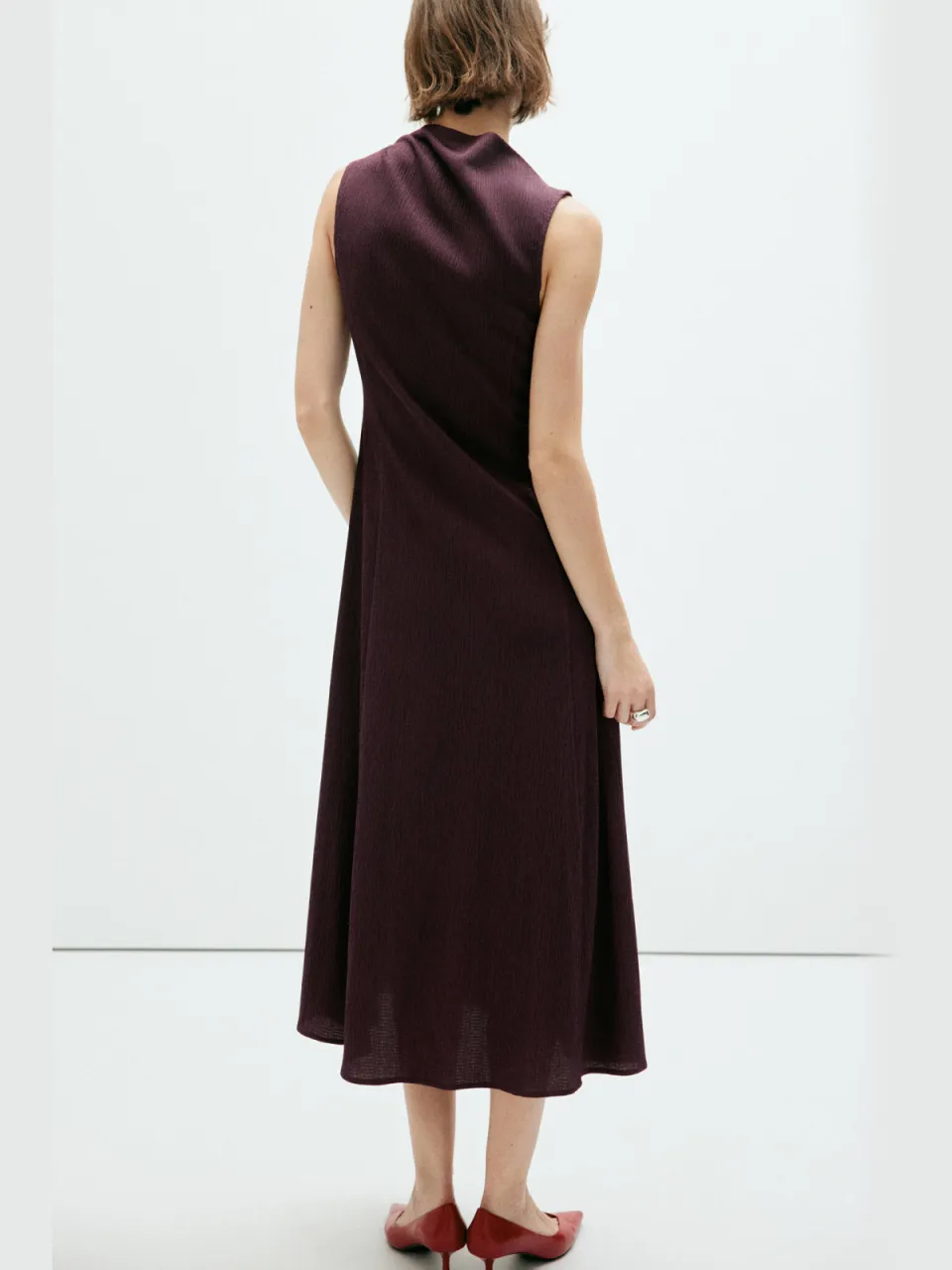 Mango midi zomerjurk - donkerpaars, foto 4