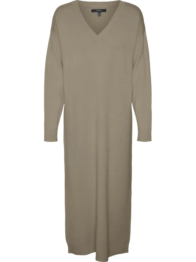 Vero Moda Gebreide jurk VMGOLD Lange jurk Silver Mink