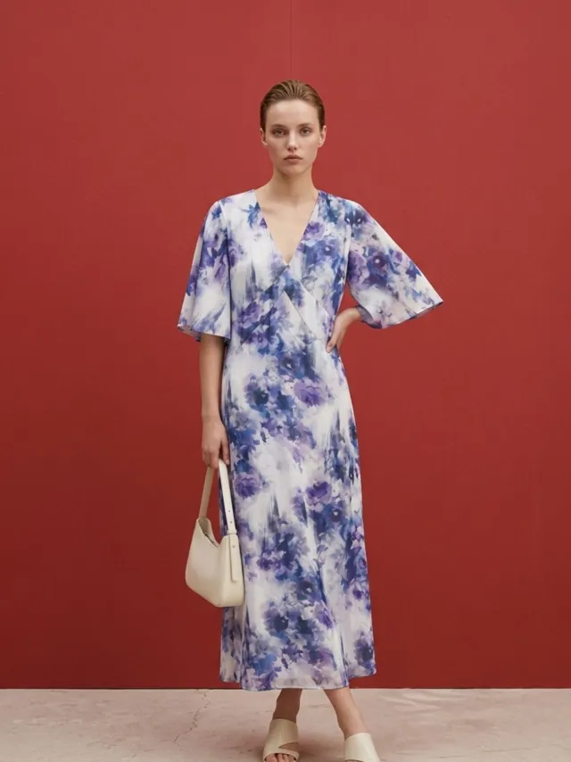 MyFashion Abstracte Print Midi Jurk Veelkleurig
