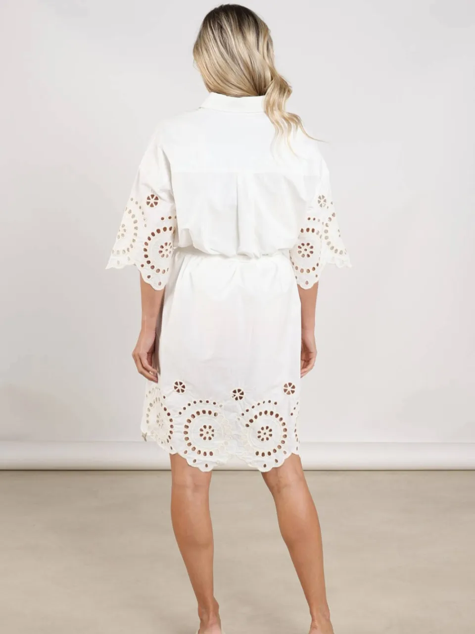 NUKUS mini jurk broderie ecru, foto 6