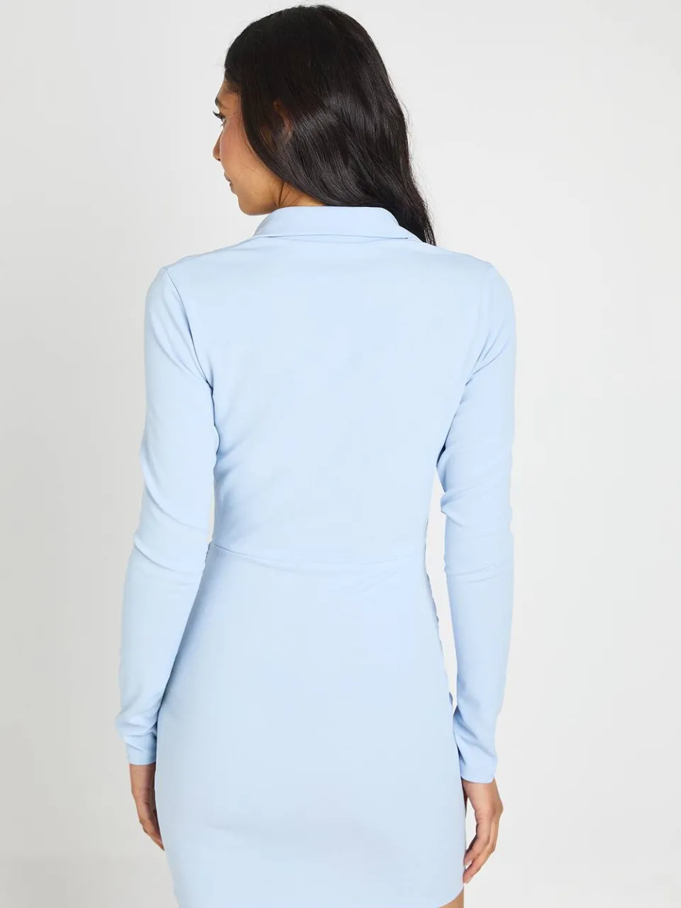 boohoo Dames Tall Wikkel Blazerjurk Met Lange Mouwen poederblauw, foto 2