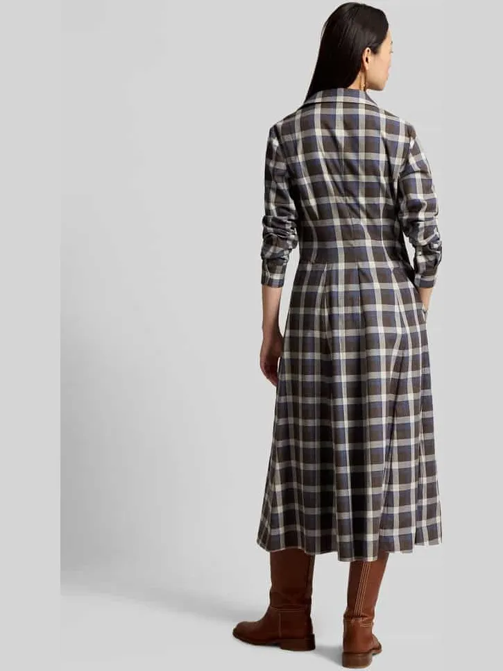 Polo Ralph Lauren Midi-jurk van puur katoen middenbruin, foto 3