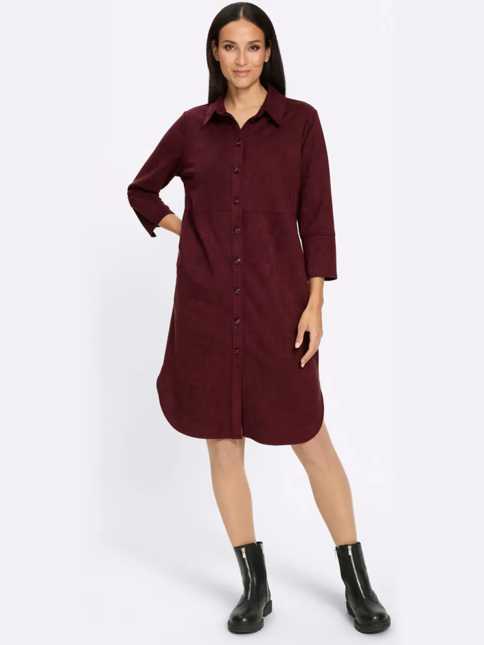 Jurk van imitatieleer bordeaux