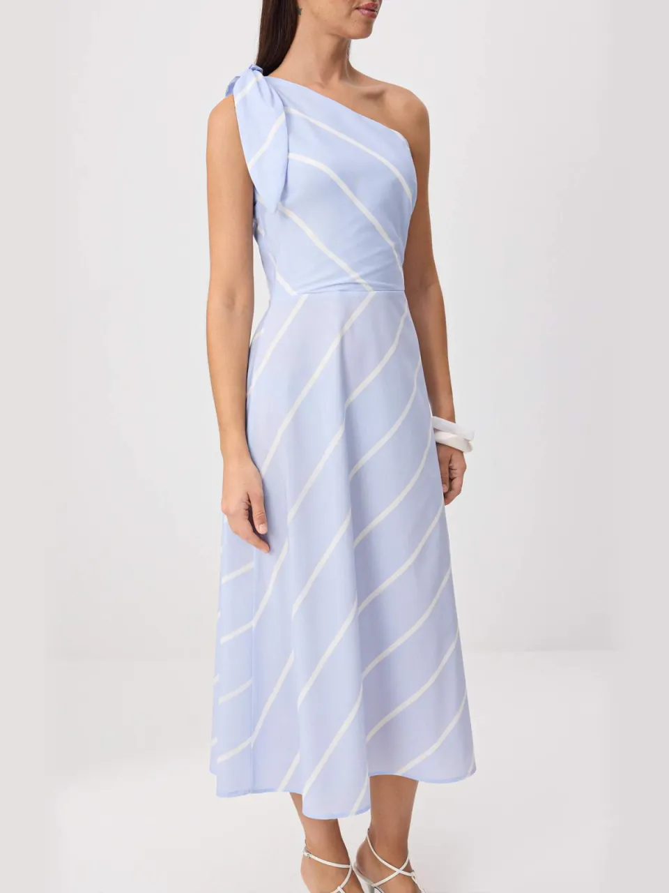 Trendyol TRENDYOLMİLLA Dames Blauw Gestreept Midi Mouwloos A-lijn Jurken, foto 2