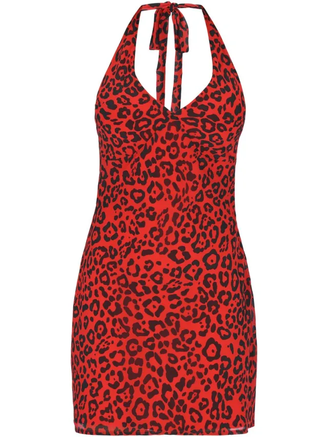 Faina Dress red black