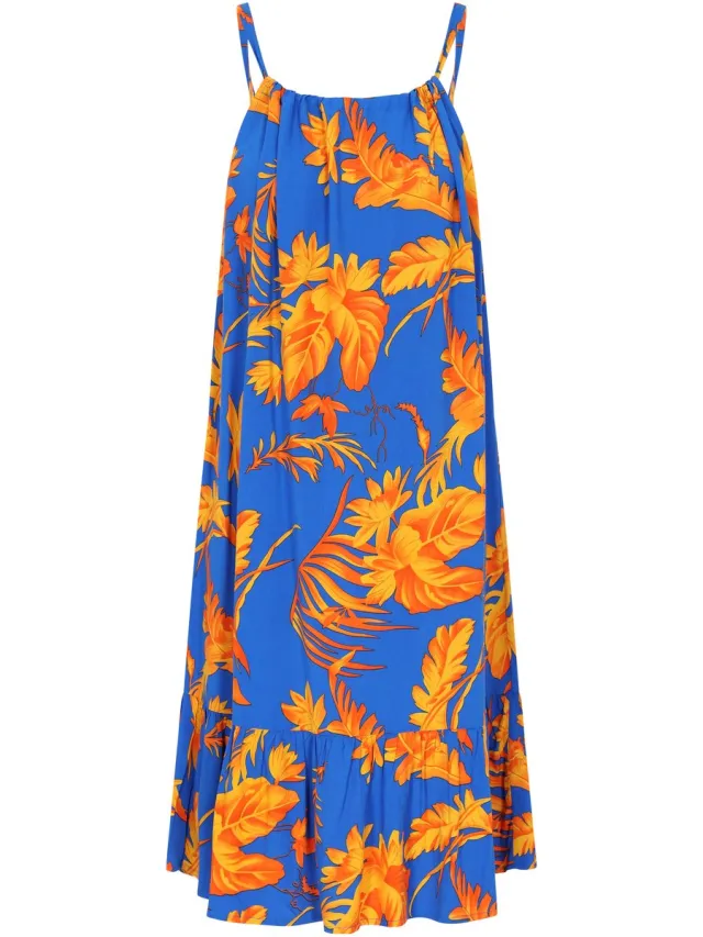 aleida jurk blauw geel