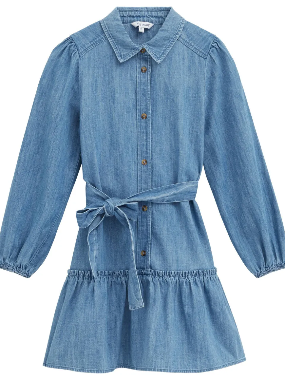 WE Fashion spijkerjurk met ruches blauw, foto 2