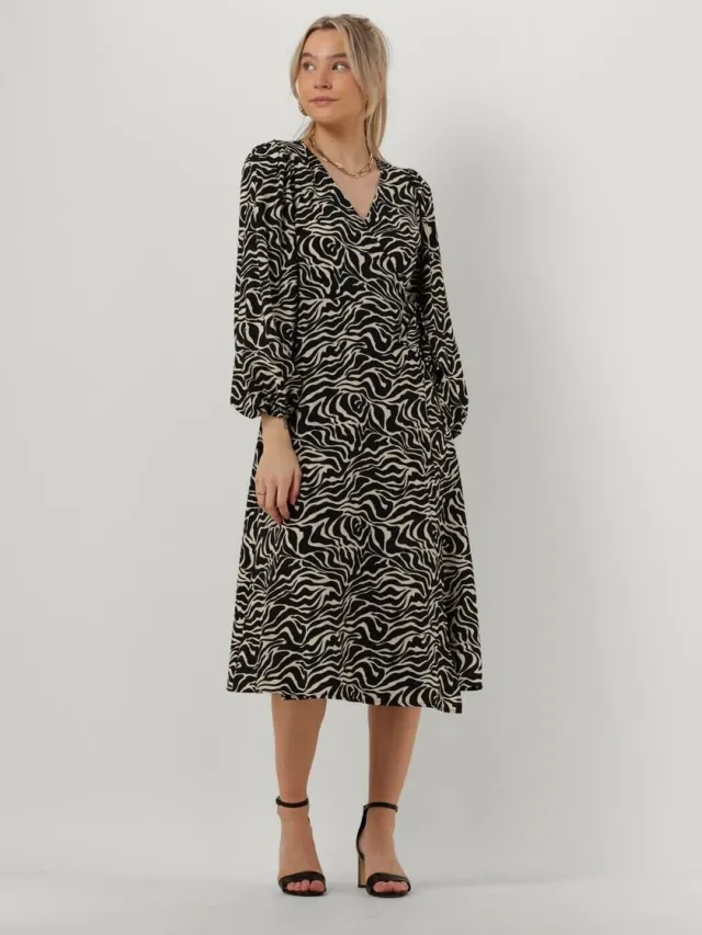 OBJECT COLLECTORS ITEM Object Objleonora L/s Wrap Midi Dress Jurken Dames - Rok - Jurk - Zwart
