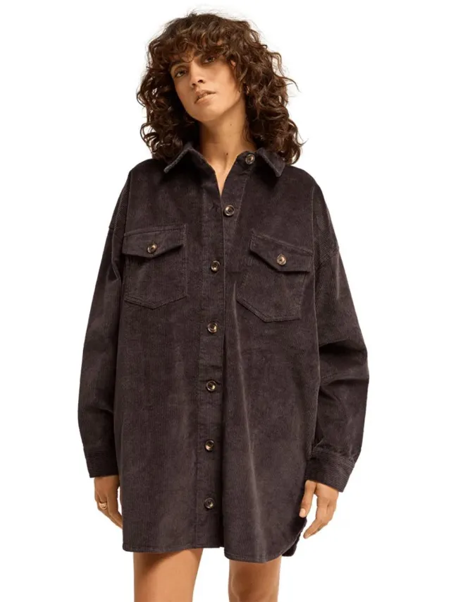Billabong Winter Ocean Lang Mouw Jurk Bruin,Zwart M Vrouw Black Sands