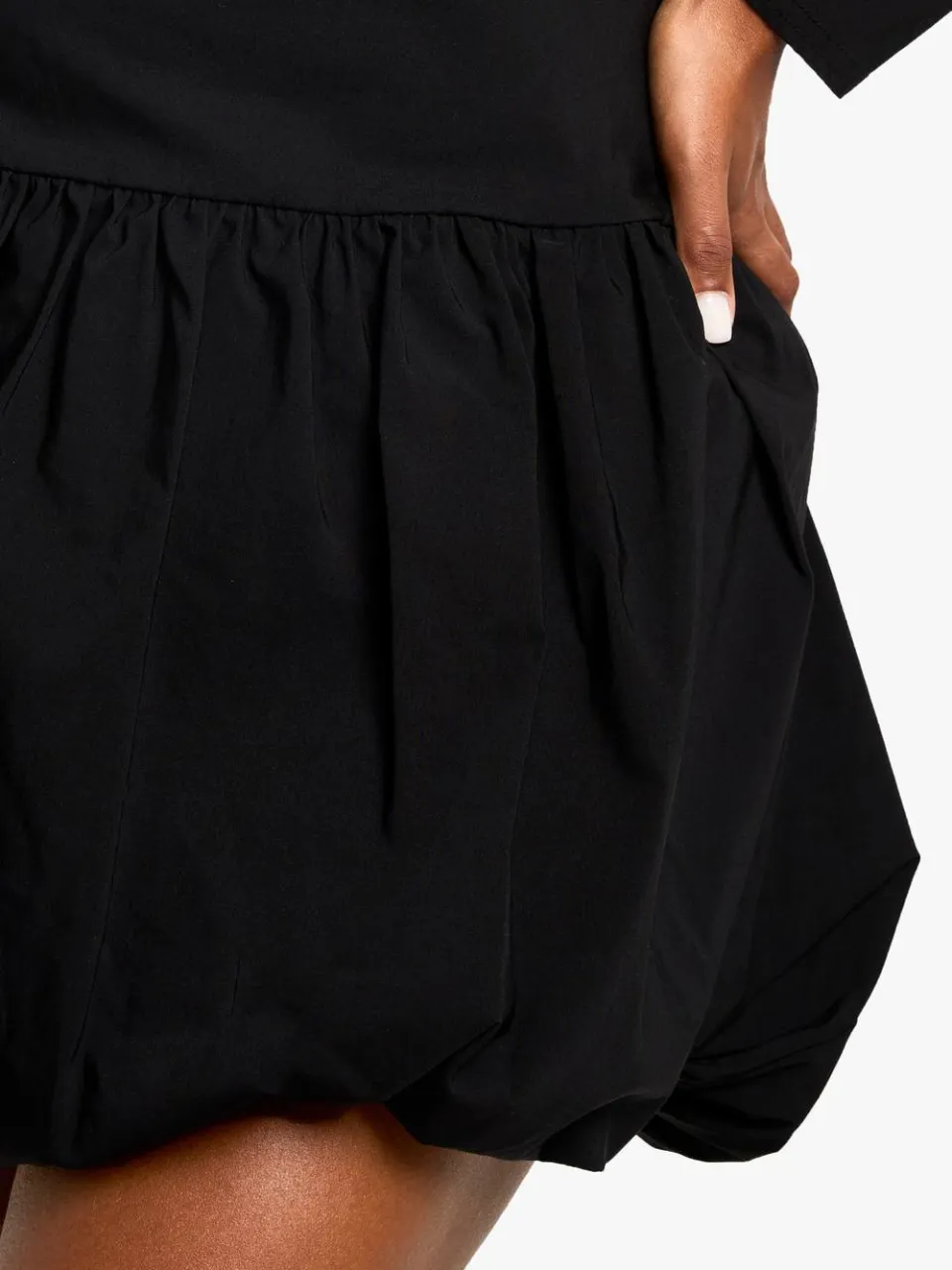 boohoo Dames plus bengaline puffball minijurk zwart, foto 4