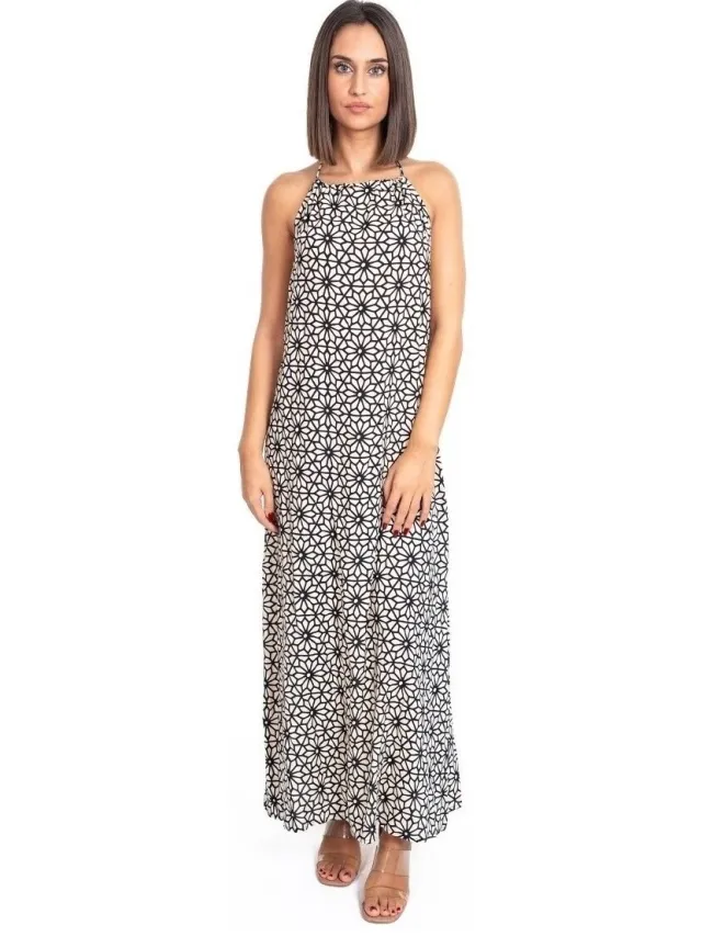 Isla Bonita By Sigris Lange Jurk Isla Bonita By Sigris Lange Midi-Jurk Zwart