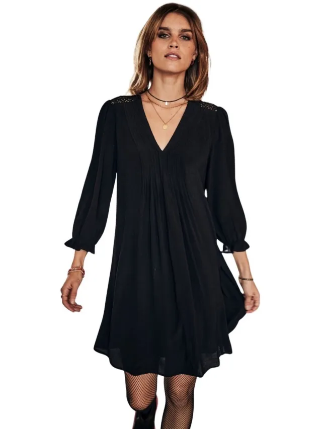 Freeman T.Porter Damesjurk met mouwen Freeman T Porter Juna Plain Color zwart