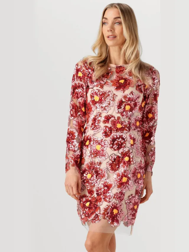 Y.A.S. YAS Dames Jurken Yasflomilla Ls Sequin Dress - Multi